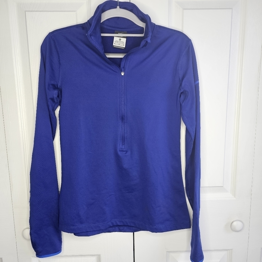 Nike DriFit Longsleeve Half Zip Teel, Blue, Size M